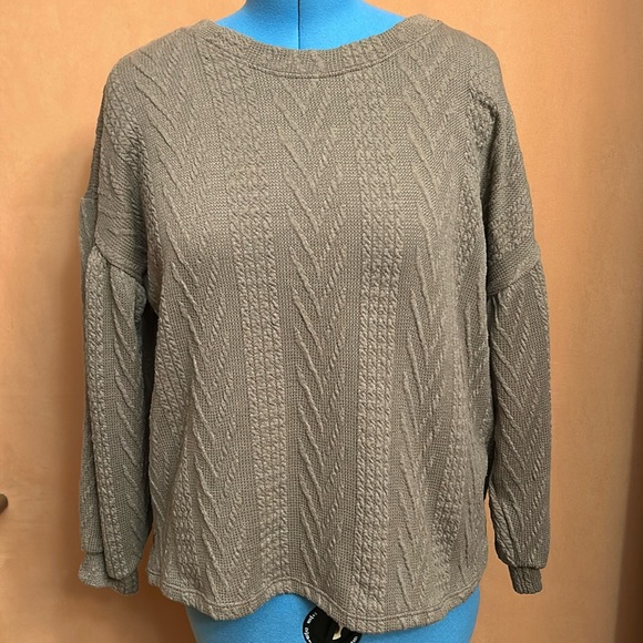 Cherish Textured Top Tan/Taupe Medium - Picture 2 of 7